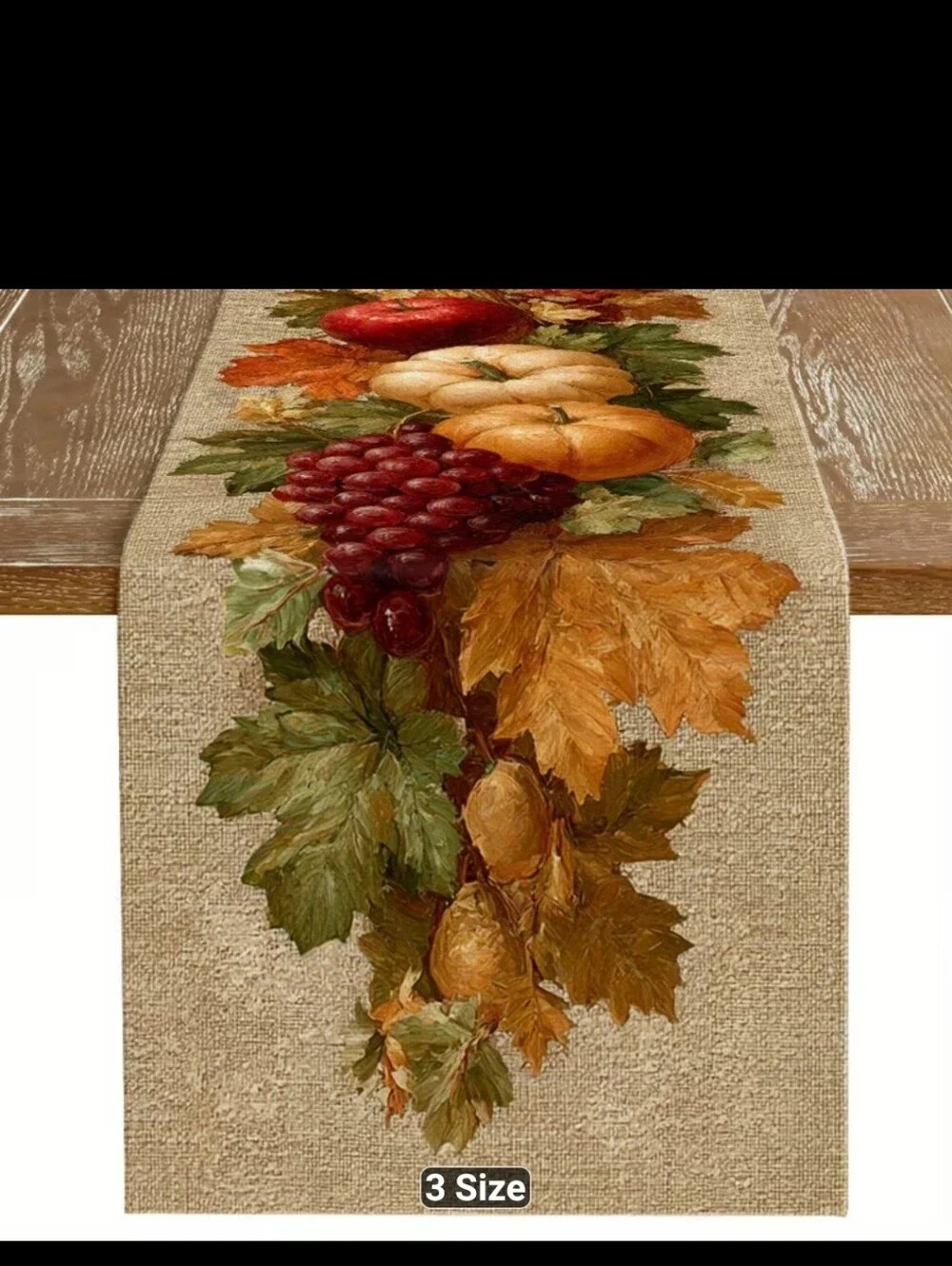 New Autumn Fruit &Leaves Table Runner 13x72
